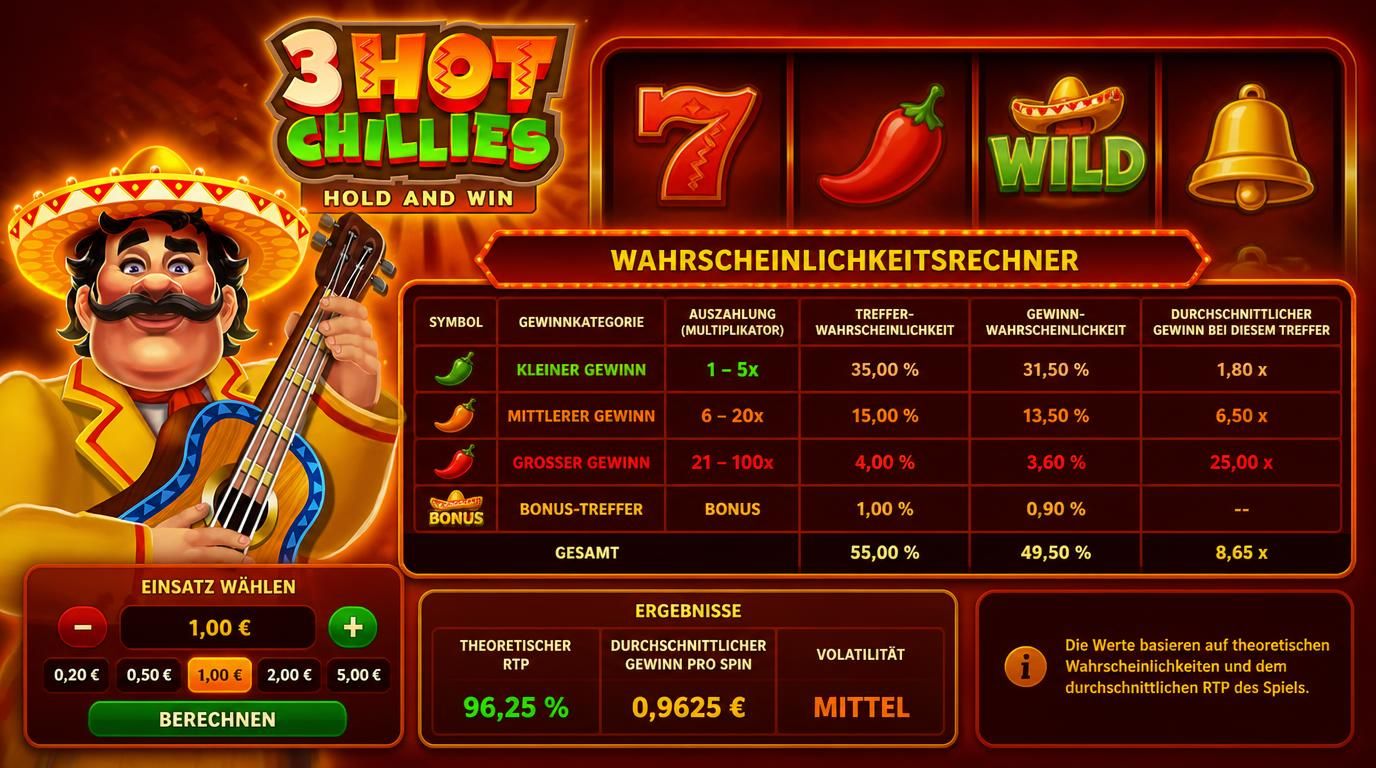  Rechner-Grafik zeigt Gewinnklassen und Einsatzhöhen im Slot-Design